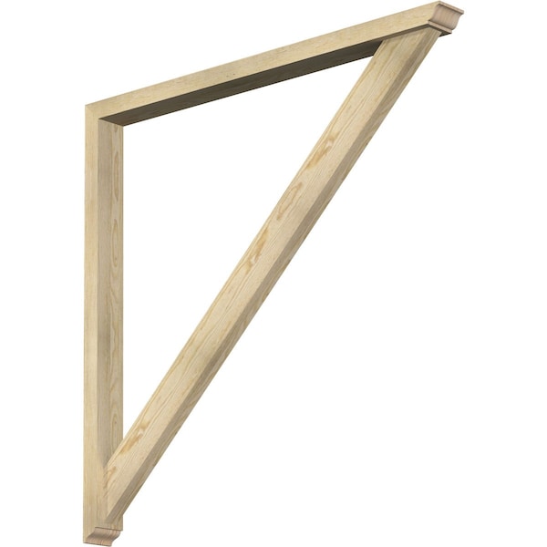 Ekena Millwork Traditional Traditional Rough Sawn Bracket w/ Offset Brace, Douglas Fir, 4"W x 48"D x 48"H BKT0402X48X48TRA01RDF - main